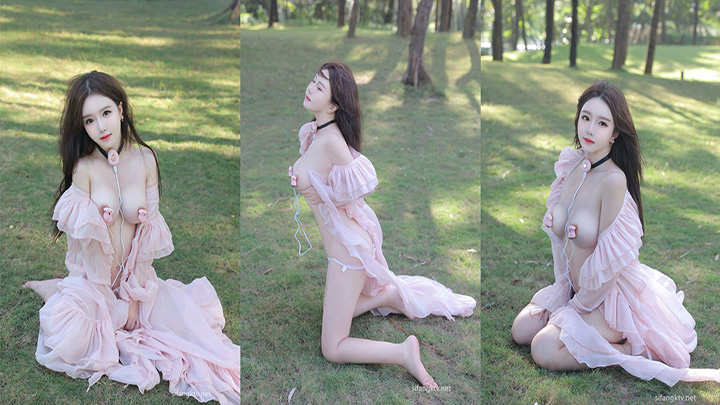 秀人网小薯条电动乳夹野外露出